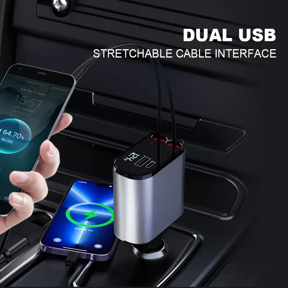 4-in-1 Fast Charging USB-C Car Adapter