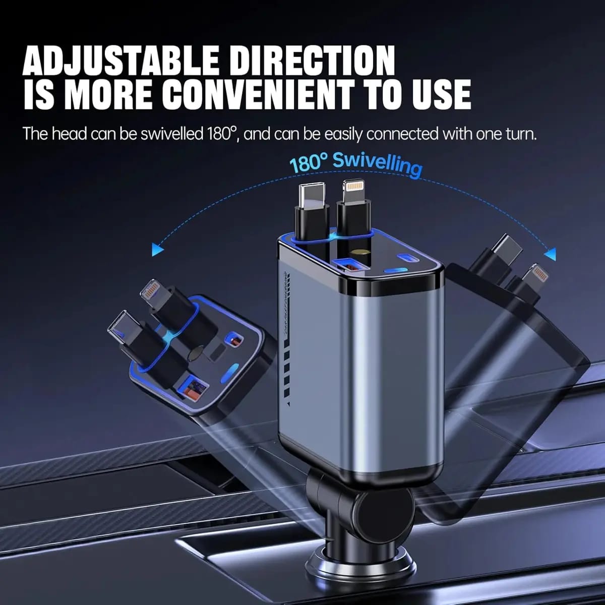 4-in-1 Fast Charging USB-C Car Adapter
