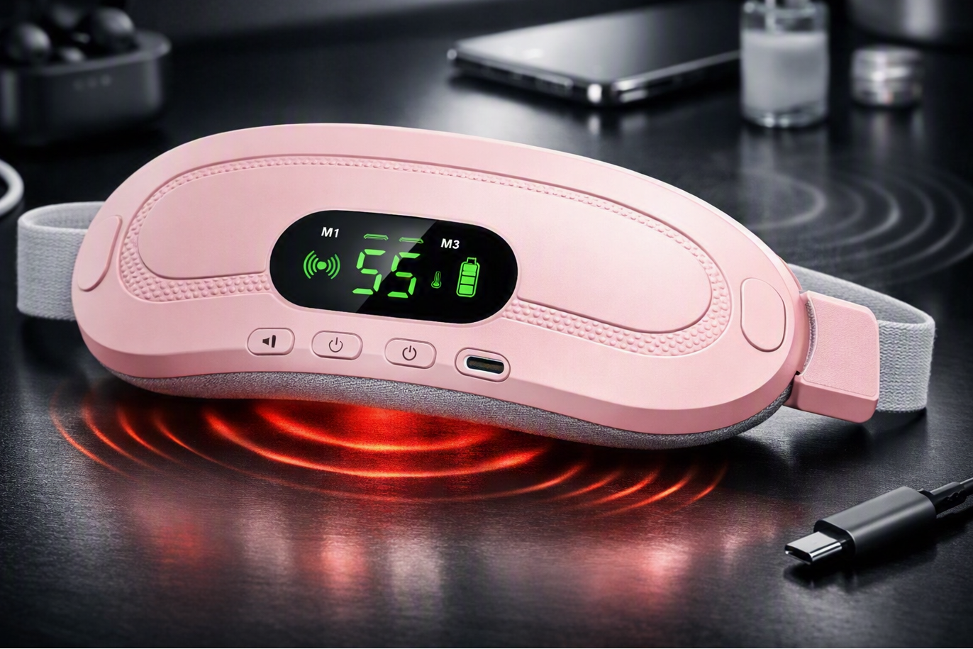 Cordless Heating Pad — 3 Heat Settings & 4 Massage Modes